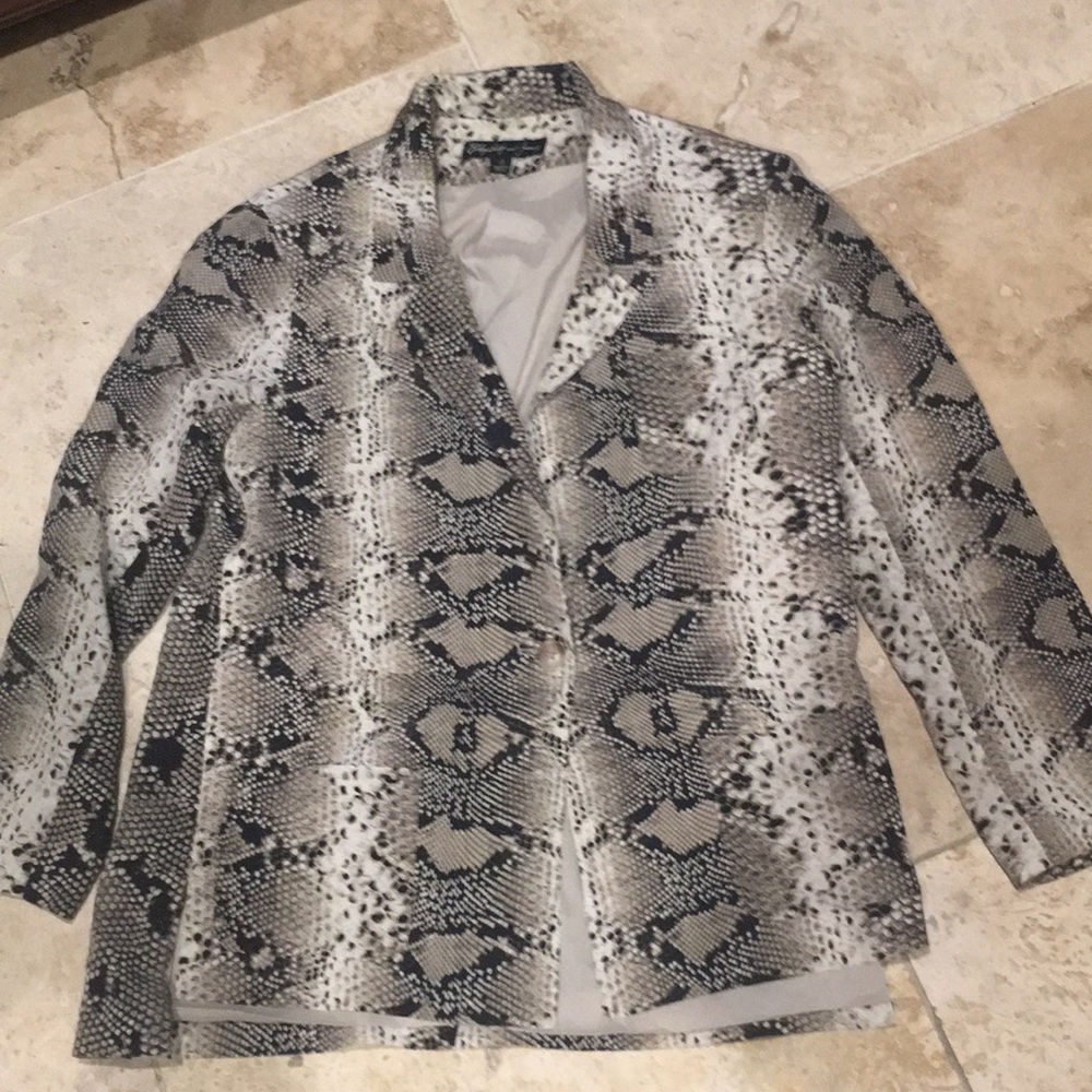 Snakeskin Python Silk Blazer Loose Fit Elizabeth … - image 5